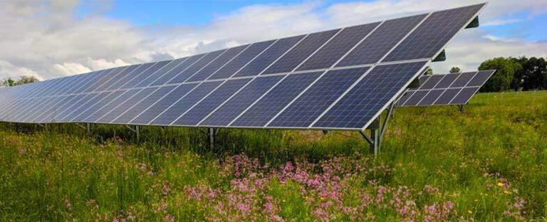 Commercial solar panels on leased land in New York