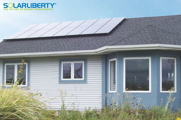 Solar panels on rooftop